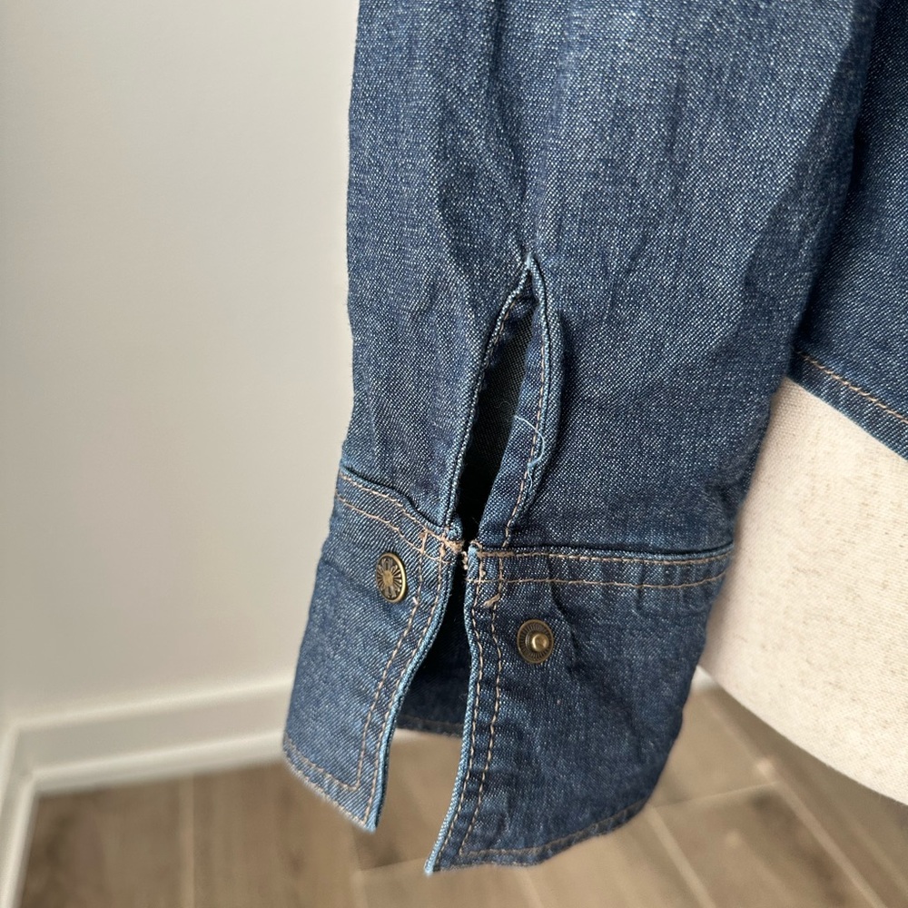 Live a Little Blue Denim Snap Button Shirt - Picture 5 of 7